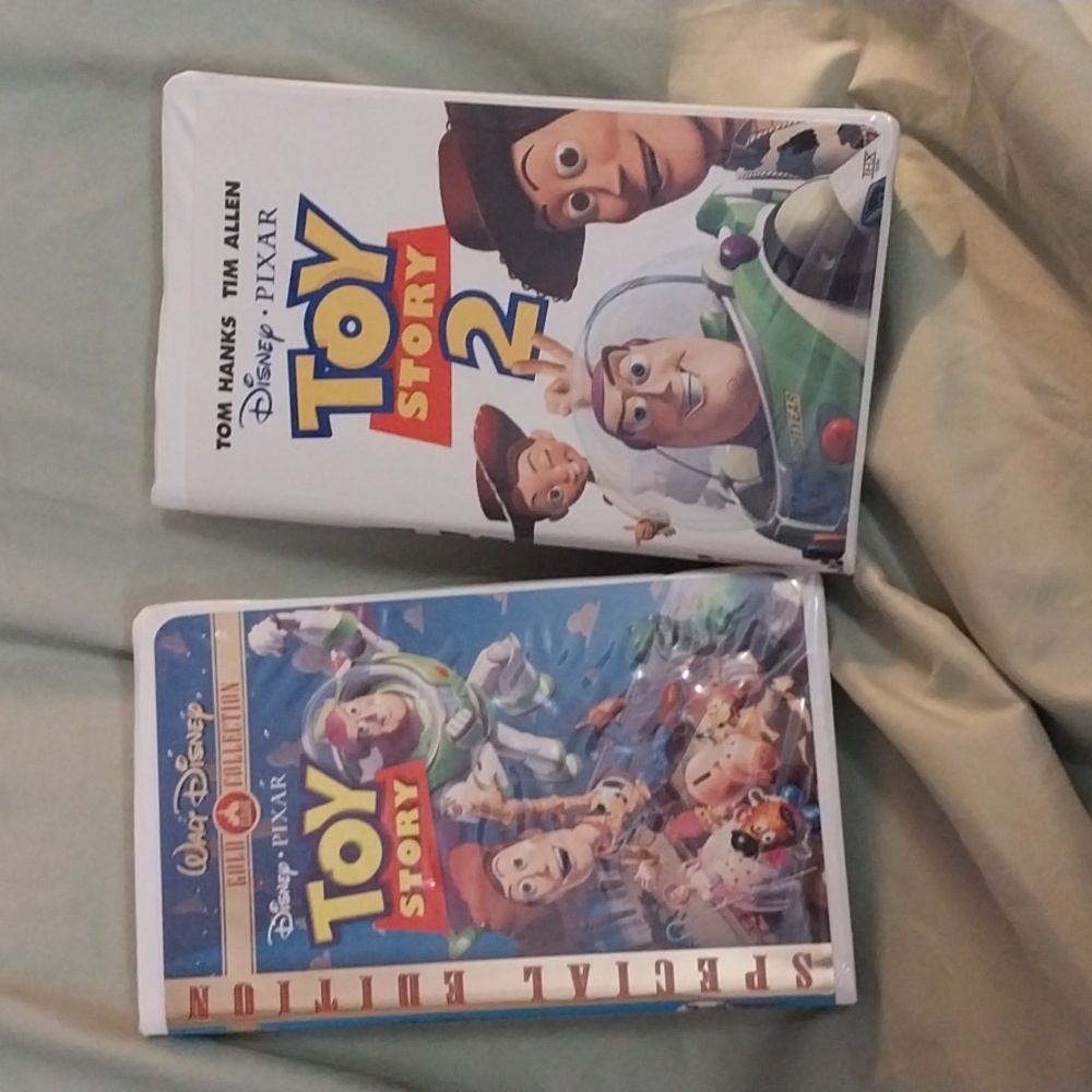 Toy Story and Toy Story 2 VHS tapes